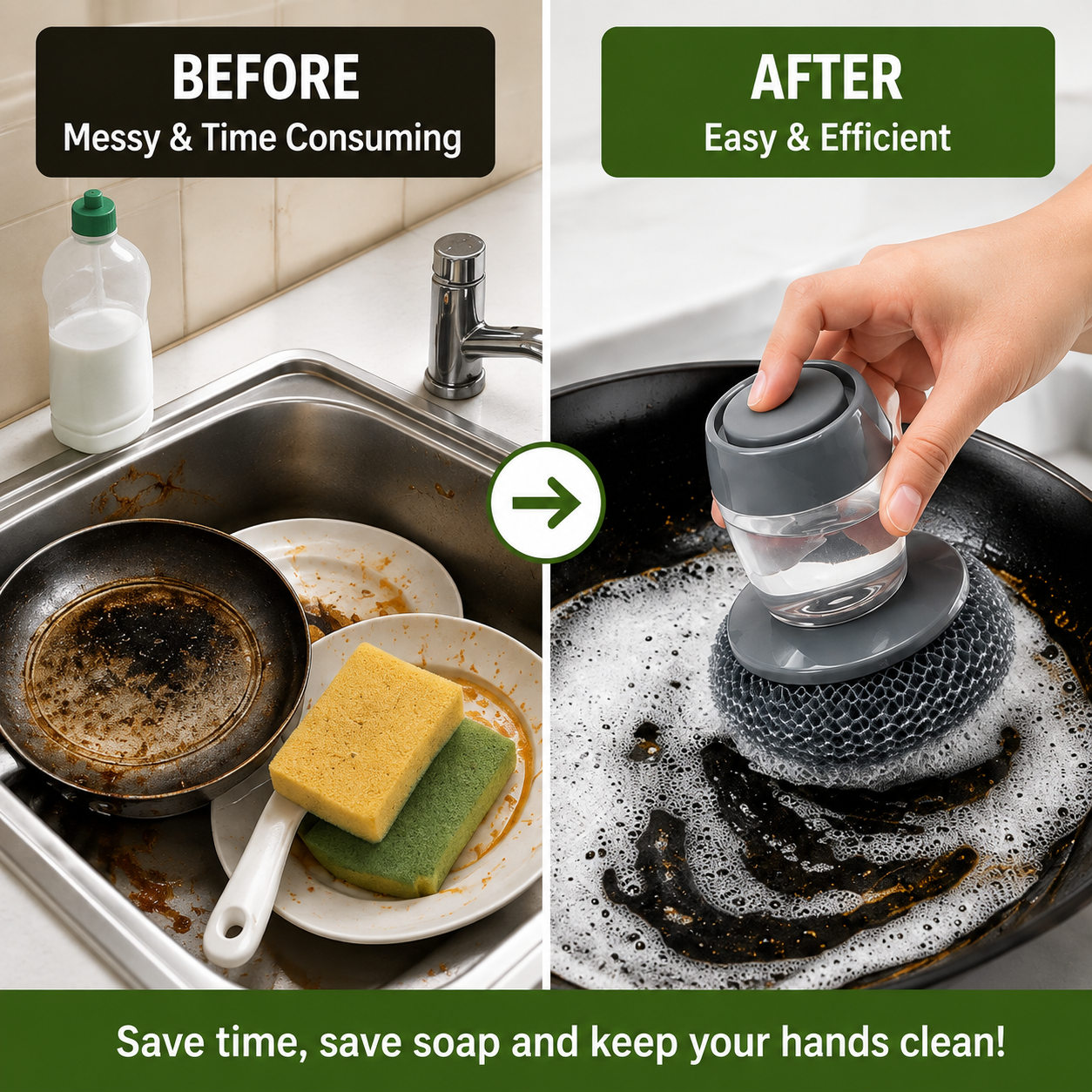 2-in-1 Soap Dispensing Dish Brush